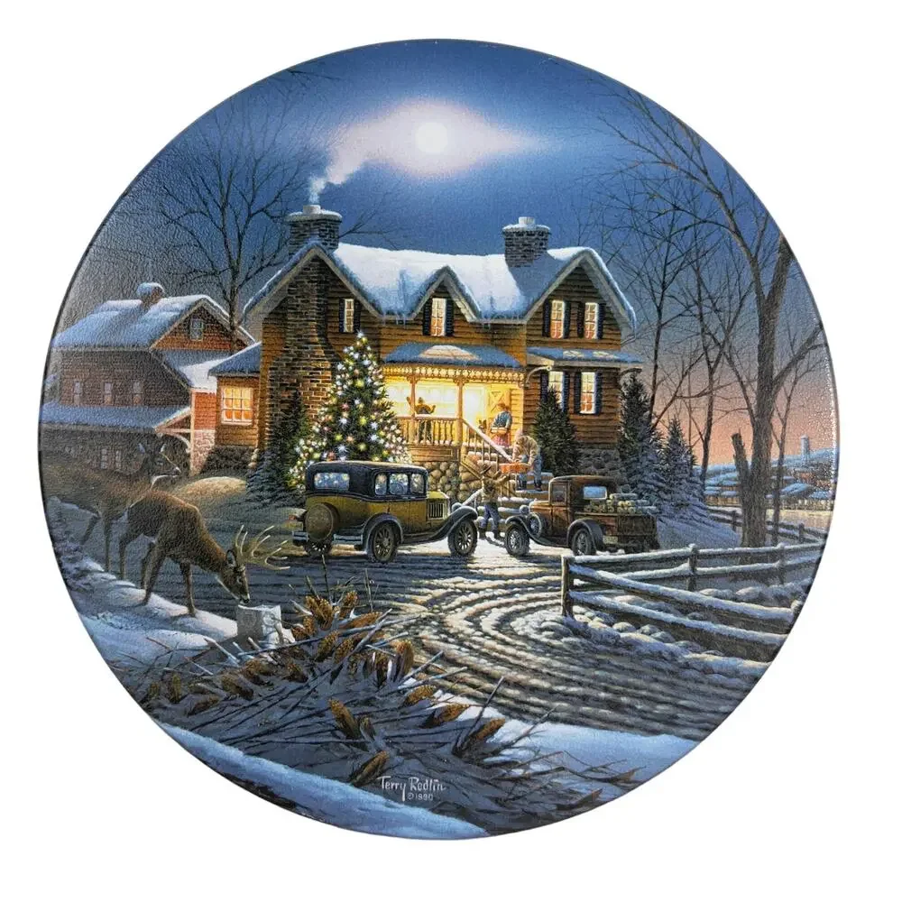Terry Redlin 1990 Night Before Christmas Collectible Round Tin Gift Container